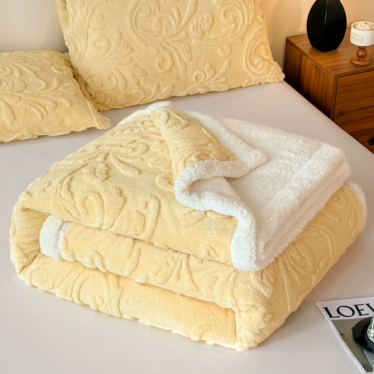 Ownkoti Embossed Fluffy Sherpa Throw Blanket - image 12