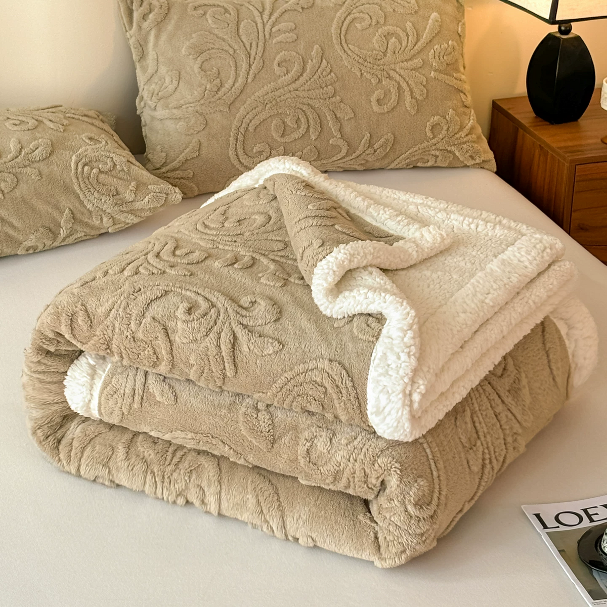 Ownkoti Embossed Fluffy Sherpa Throw Blanket - image 27