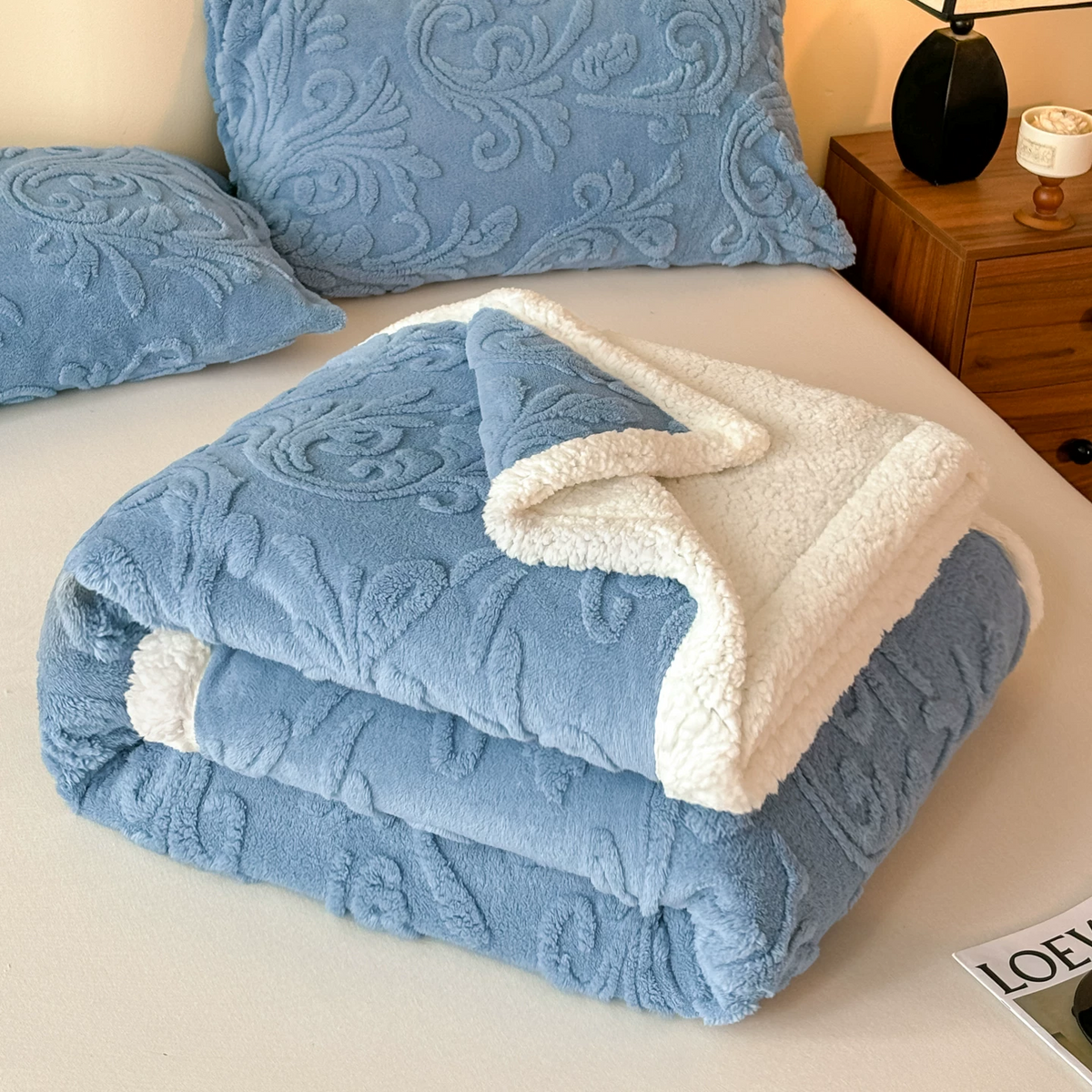 Ownkoti Embossed Fluffy Sherpa Throw Blanket - image 21