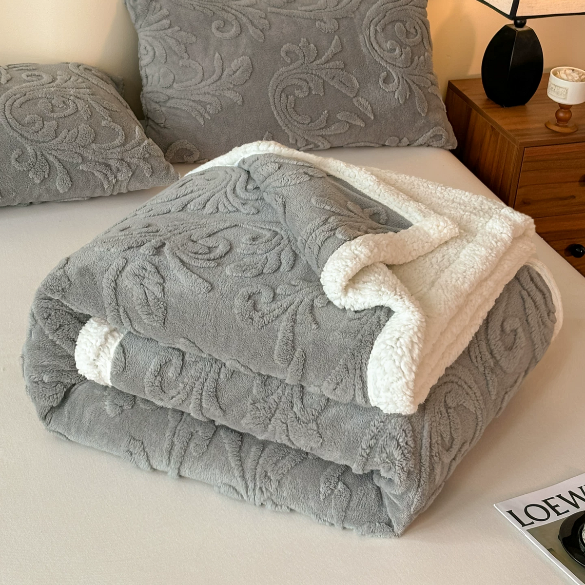 Ownkoti Embossed Fluffy Sherpa Throw Blanket - image 36