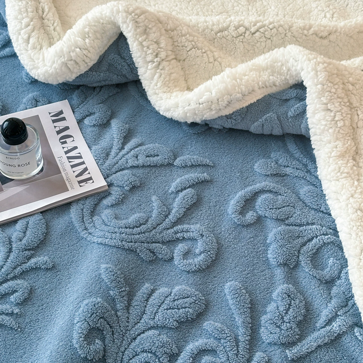 Ownkoti Embossed Fluffy Sherpa Throw Blanket - image 22