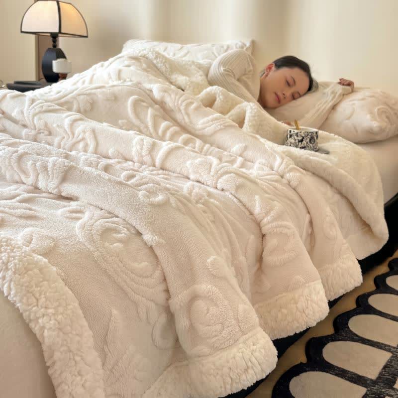 Ownkoti Embossed Fluffy Sherpa Throw Blanket - image 2
