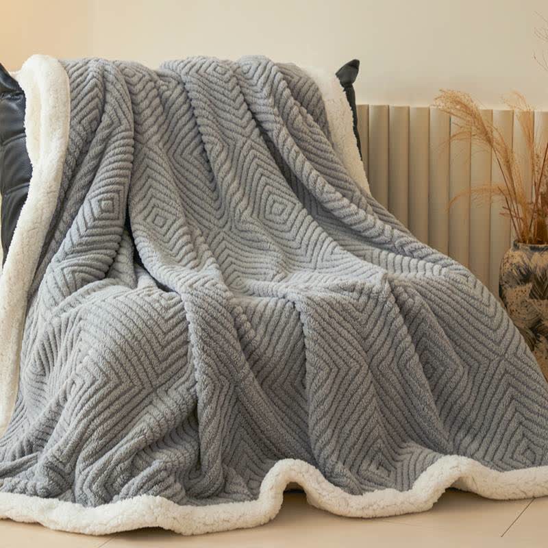 Ownkoti Diamond-Weave Sherpa Throw Blanket - image 13