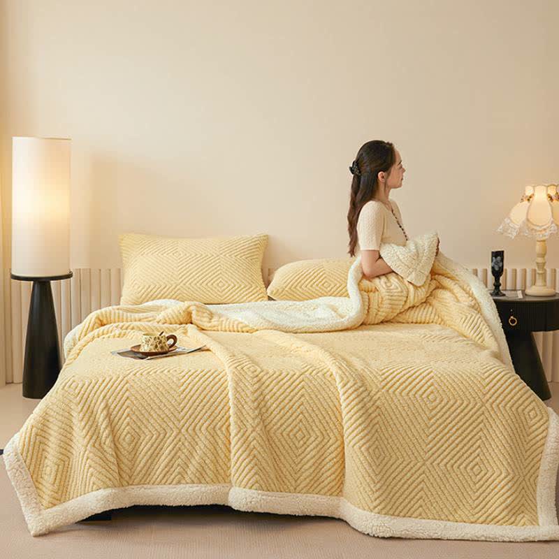 Ownkoti Diamond-Weave Sherpa Throw Blanket - image 44
