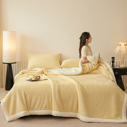 Ownkoti Diamond-Weave Sherpa Throw Blanket - image 44