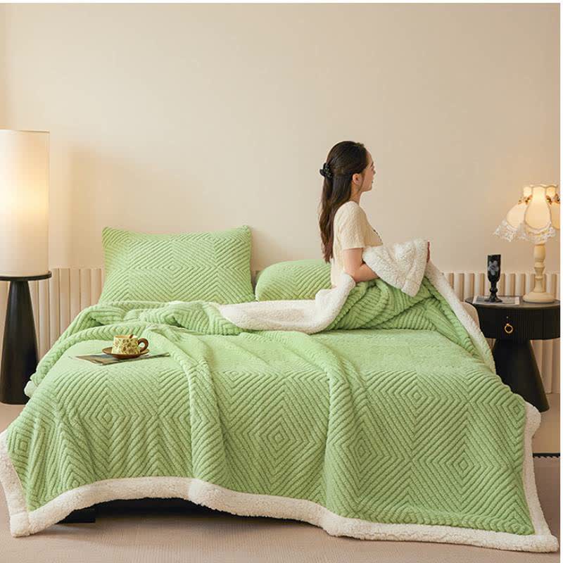 Ownkoti Diamond-Weave Sherpa Throw Blanket - image 25