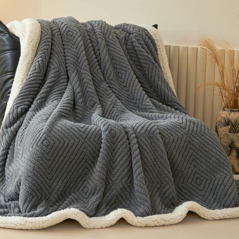 Ownkoti Diamond-Weave Sherpa Throw Blanket - image 8