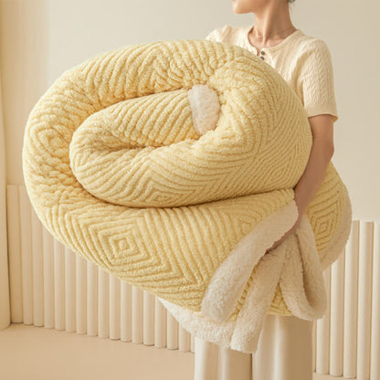 Ownkoti Diamond-Weave Sherpa Throw Blanket - Yellow - 79"W x 90"L - image 42