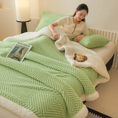 Ownkoti Diamond-Weave Sherpa Throw Blanket - image 26