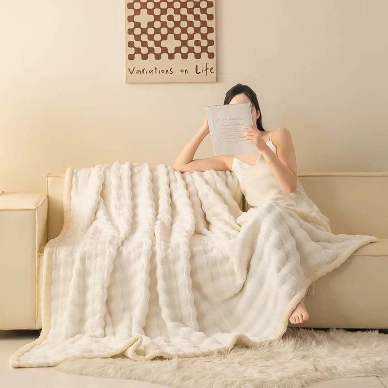 Ownkoti Grid Embossed Thickened Thermal Blanket - image 27
