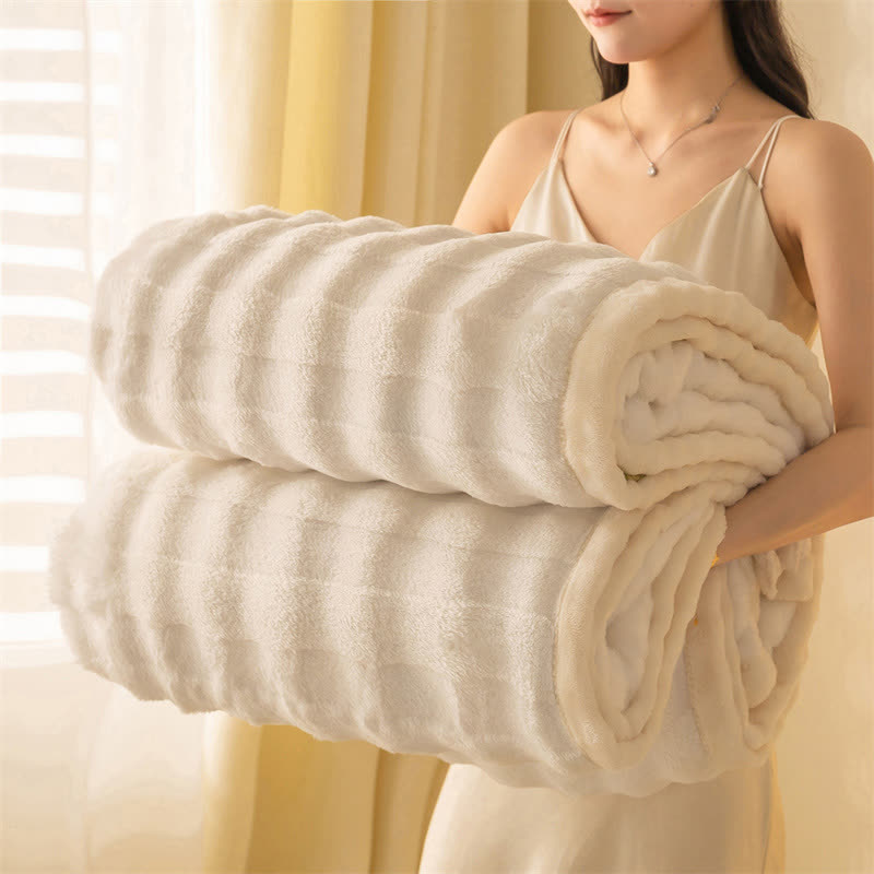 Ownkoti Grid Embossed Thickened Thermal Blanket - White - 79"W x 90"L - image 23