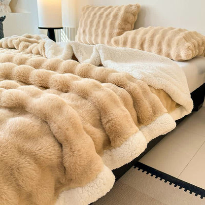 Ownkoti Wavy Plush Fleece Double-Layer Sherpa Blanket - image 3