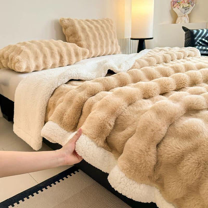 Ownkoti Wavy Plush Fleece Double-Layer Sherpa Blanket - image 4
