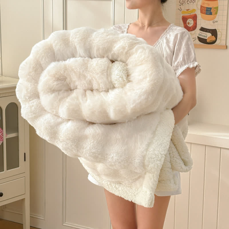 Ownkoti Wavy Plush Fleece Double-Layer Sherpa Blanket - image 7