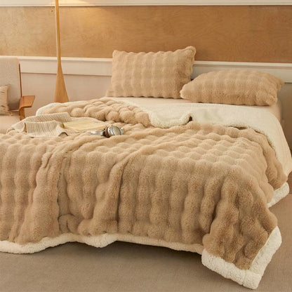 Ownkoti Wavy Plush Fleece Double-Layer Sherpa Blanket - image 2