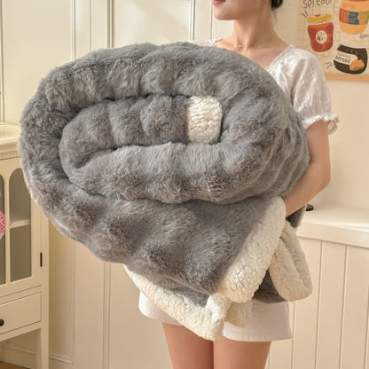 Ownkoti Wavy Plush Fleece Double-Layer Sherpa Blanket - image 10