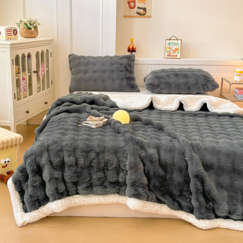 Ownkoti Wavy Plush Fleece Double-Layer Sherpa Blanket - image 22