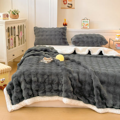 Ownkoti Wavy Plush Fleece Double-Layer Sherpa Blanket - image 22