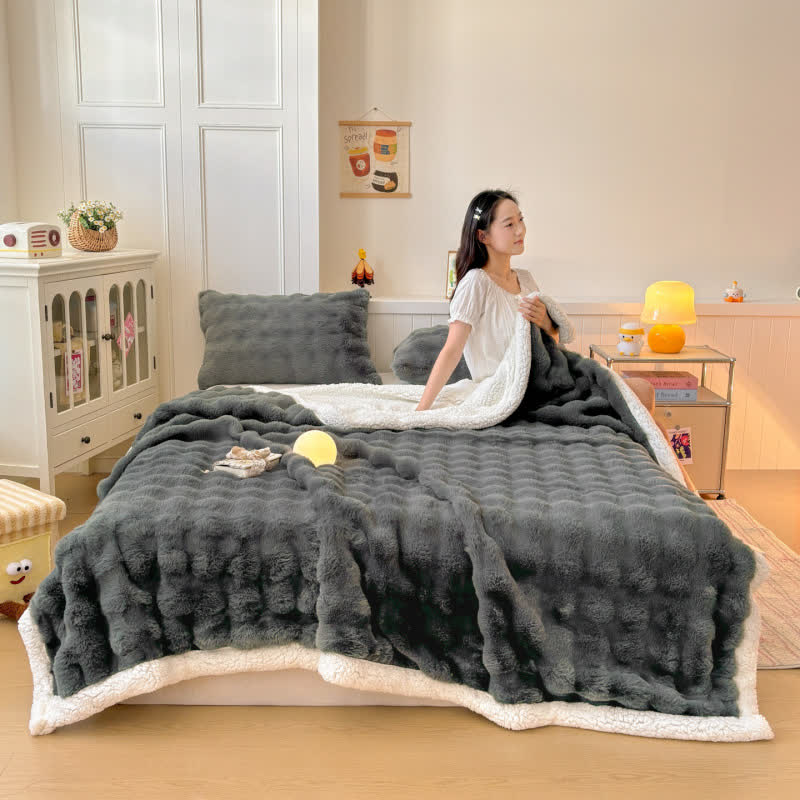 Ownkoti Wavy Plush Fleece Double-Layer Sherpa Blanket - image 21