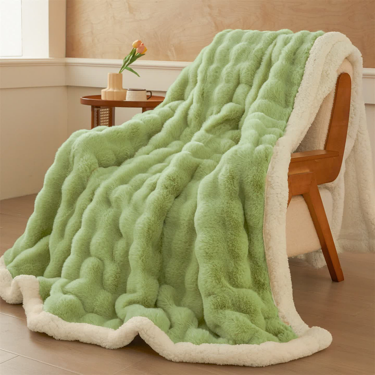 Ownkoti Wavy Plush Fleece Double-Layer Sherpa Blanket - image 18
