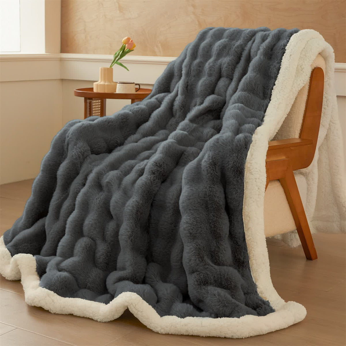 Ownkoti Wavy Plush Fleece Double-Layer Sherpa Blanket - image 23