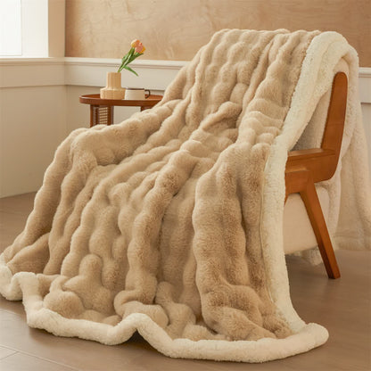 Ownkoti Wavy Plush Fleece Double-Layer Sherpa Blanket - image 5