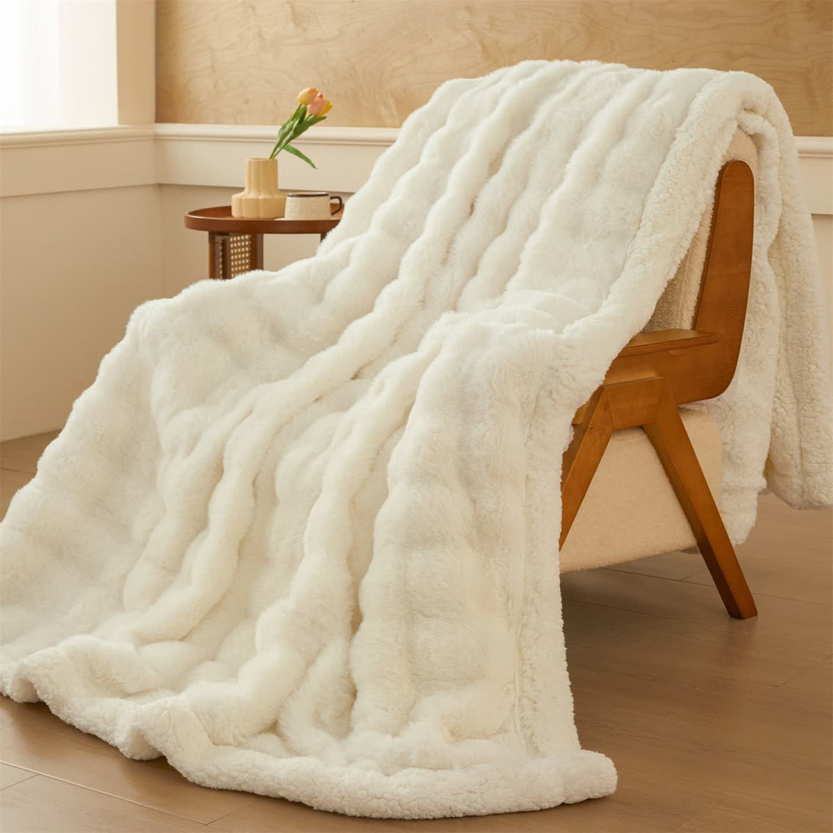 Ownkoti Wavy Plush Fleece Double-Layer Sherpa Blanket - image 9