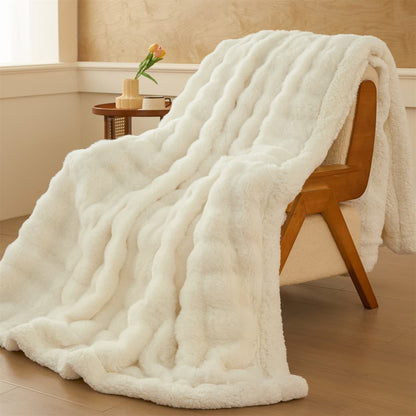 Ownkoti Wavy Plush Fleece Double-Layer Sherpa Blanket - image 9