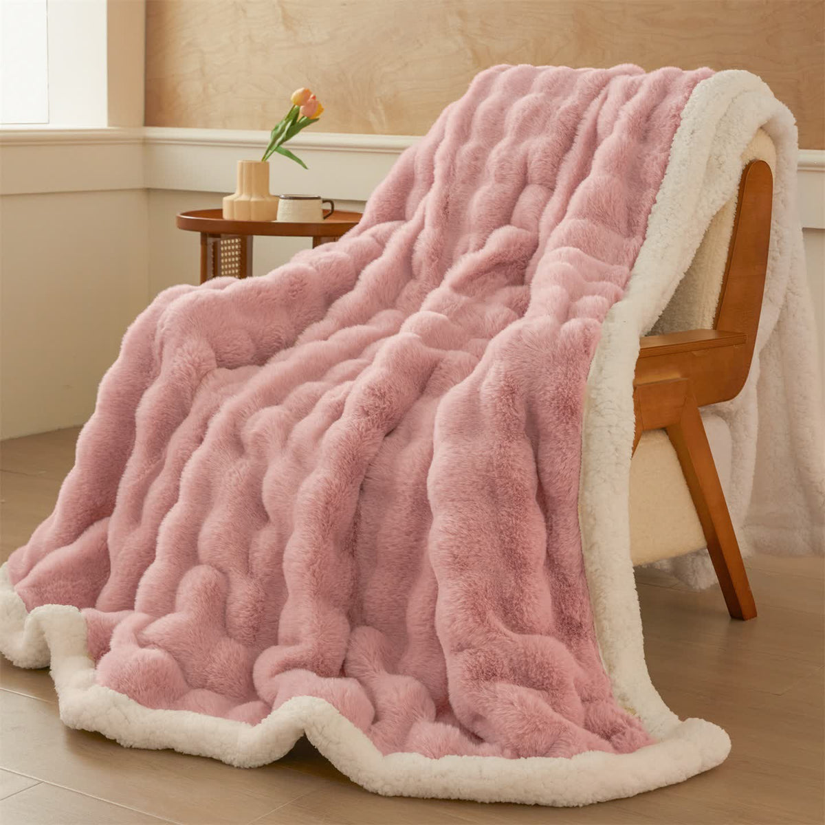 Ownkoti Wavy Plush Fleece Double-Layer Sherpa Blanket - image 15