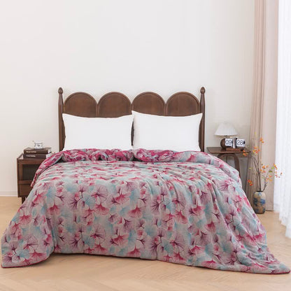 Ownkoti Watercolor Ginkgo Leaf Cotton Gauze Quilt - image 1
