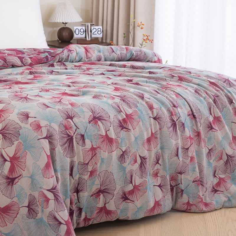 Ownkoti Watercolor Ginkgo Leaf Cotton Gauze Quilt - image 8