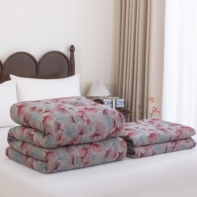 Ownkoti Watercolor Ginkgo Leaf Cotton Gauze Quilt - image 3