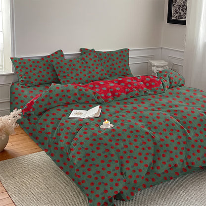 Ownkoti Polka Dot Reversible Cotton Duvet Cover Bedding Set - image 7