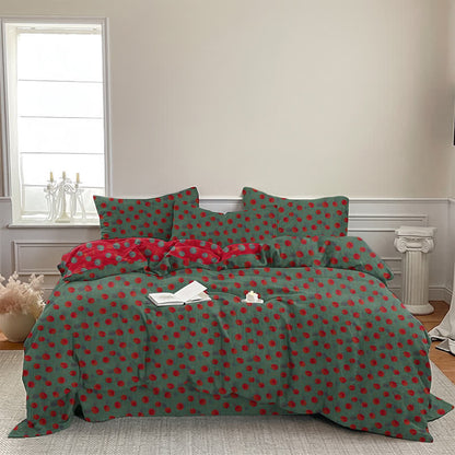 Ownkoti Polka Dot Reversible Cotton Duvet Cover Bedding Set - image 8