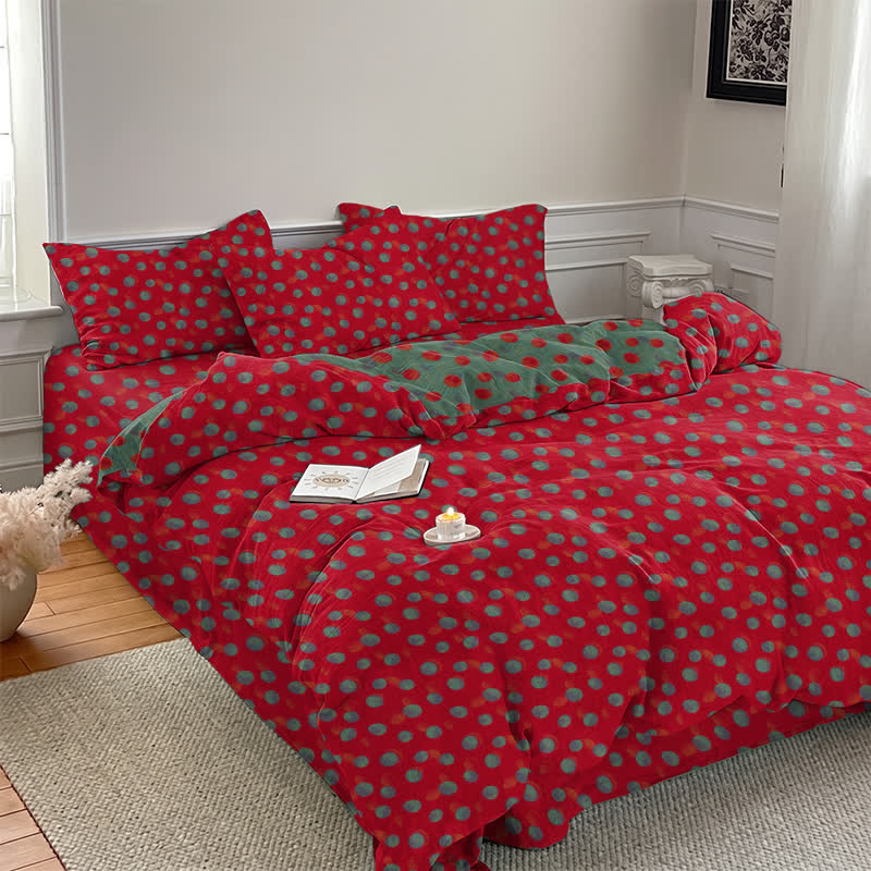 Ownkoti Polka Dot Reversible Cotton Duvet Cover Bedding Set - image 2