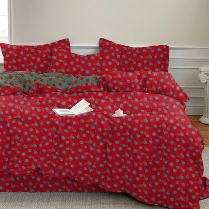 Ownkoti Polka Dot Reversible Cotton Duvet Cover Bedding Set - image 1