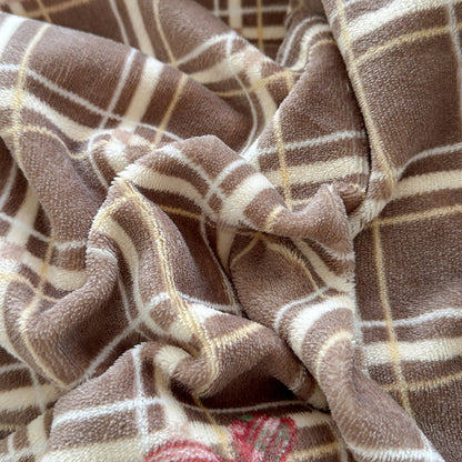 Ownkoti Brown Ruffle Plaid Bow Bedding Set - image 5