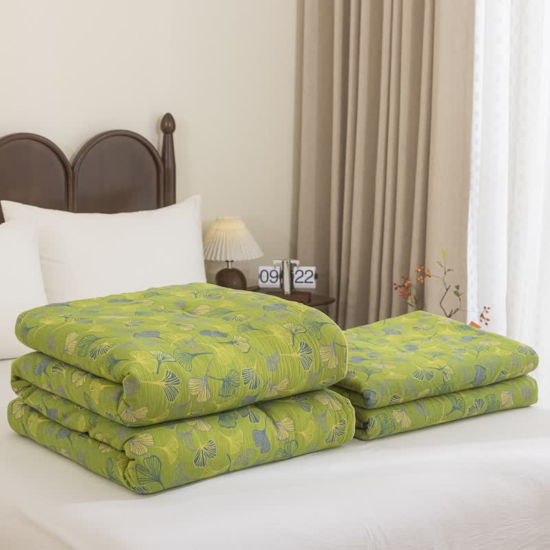 Ownkoti Green Ginkgo Leaf Cotton Gauze Quilt - image 3