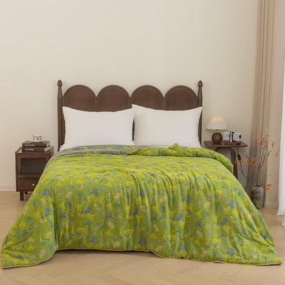 Ownkoti Green Ginkgo Leaf Cotton Gauze Quilt - image 7