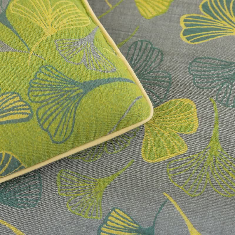 Ownkoti Green Ginkgo Leaf Cotton Gauze Quilt - image 14