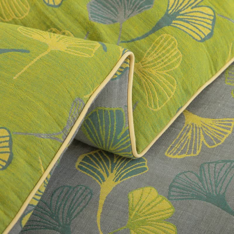 Ownkoti Green Ginkgo Leaf Cotton Gauze Quilt - image 13