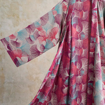 Ownkoti Artistic Ginkgo Leaf Kimono Loungewear Robe - image 10