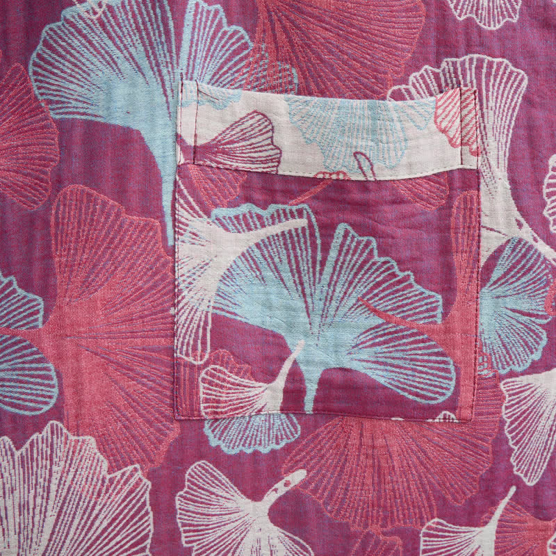 Ownkoti Artistic Ginkgo Leaf Kimono Loungewear Robe - image 6