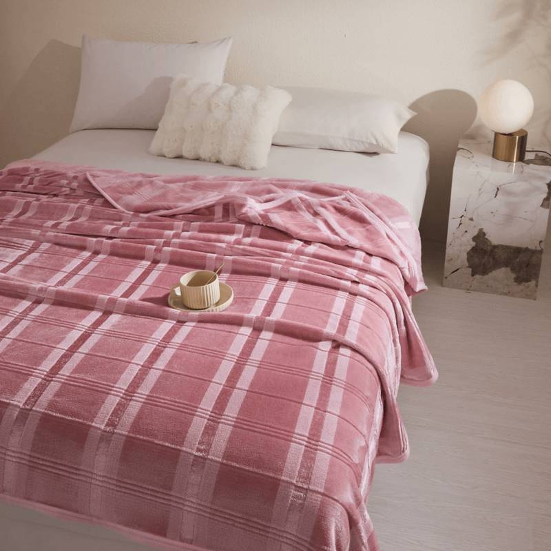 Ownkoti Soft Striped Plaid Fleece Blanket - image 2