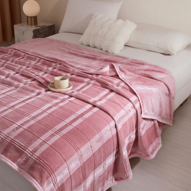 Ownkoti Soft Striped Plaid Fleece Blanket - image 3