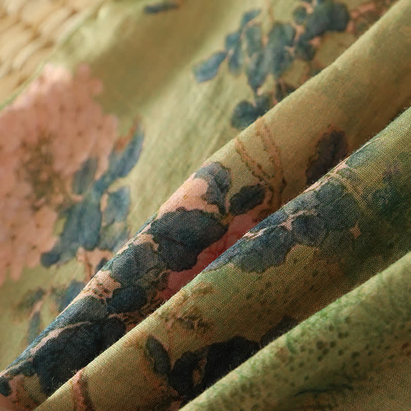 Ownkoti Vinatge Botanical Frog Button Lounge Top - image 4