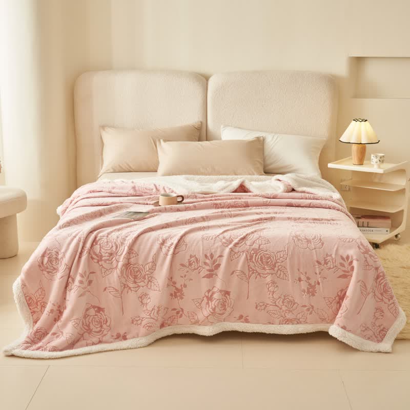 Ownkoti Cozy Pink Romantic Rose Throw Blanket - image 4