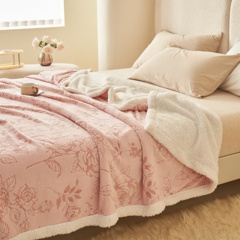 Ownkoti Cozy Pink Romantic Rose Throw Blanket - image 3