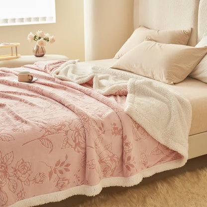 Ownkoti Cozy Pink Romantic Rose Throw Blanket - image 3