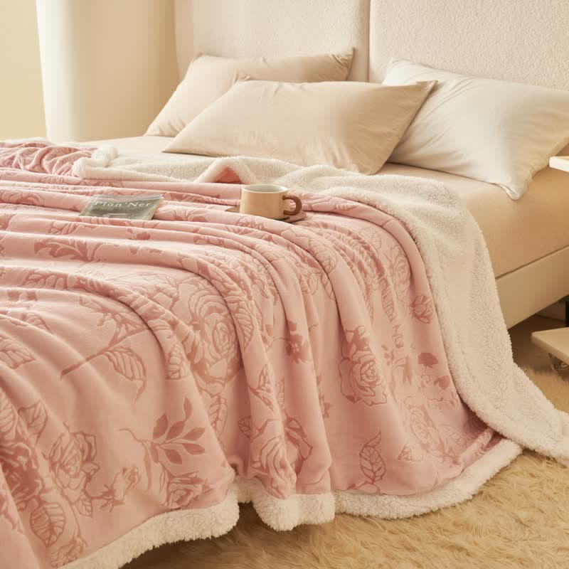 Ownkoti Cozy Pink Romantic Rose Throw Blanket - image 2